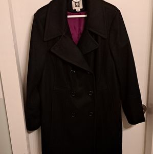 2x Black Anne Klein Wool Pea Coat